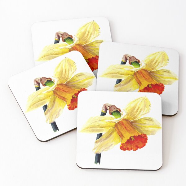 Item preview, Lady Hilaria Daffodil. Original Acrylic Painting by Jane Green. White background designed and sold by janesg.