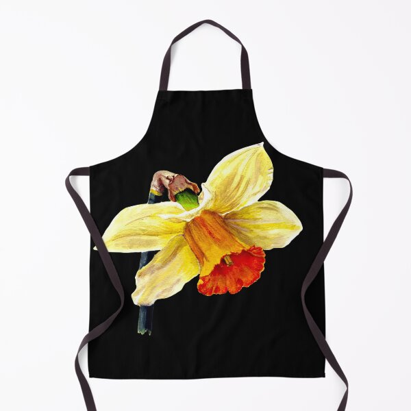 Item preview, Lady Hilaria Daffodil. Original Acrylic Painting by Jane Green. Black background designed and sold by janesg.