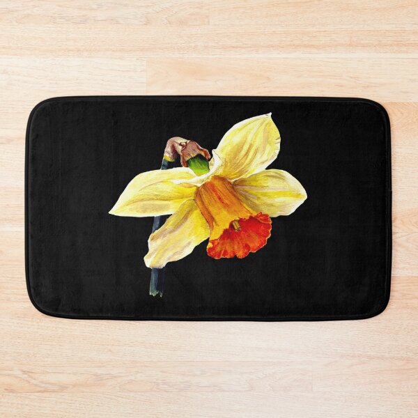 Item preview, Lady Hilaria Daffodil. Original Acrylic Painting by Jane Green. Black background designed and sold by janesg.