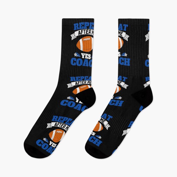 Item preview, Repeat After Me Yes Coach Football - Blue White - Funny Sports designed and sold by GymWearDepot.