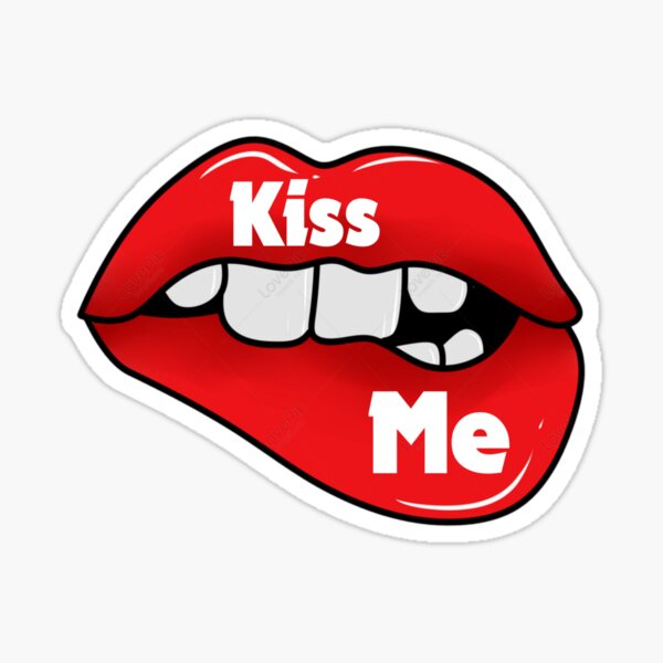 Kiss Me Sexy Lips Red Lips Sticker For Sale By Chakilogy Redbubble 4061