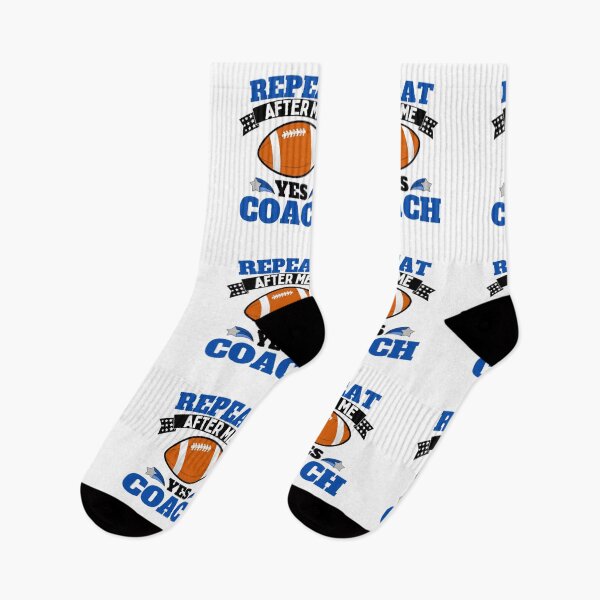 Item preview, Repeat After Me Yes Coach Football - Blue Black - Funny Sports designed and sold by GymWearDepot.