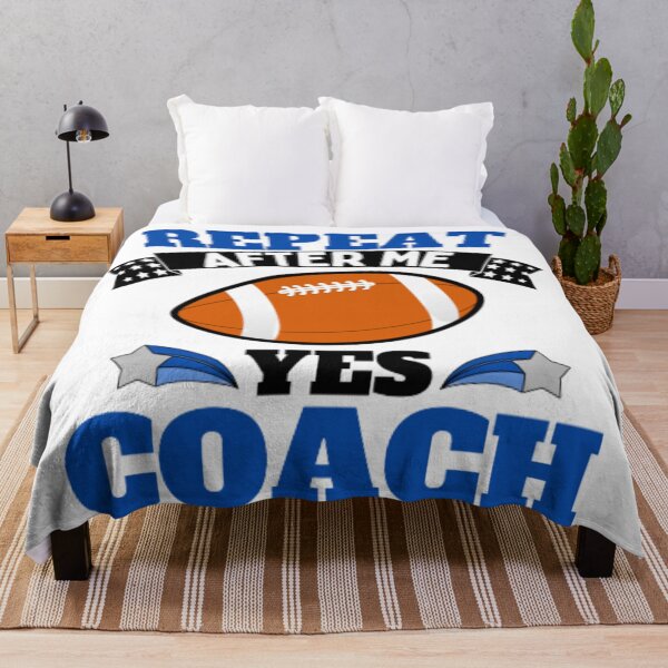 Item preview, Repeat After Me Yes Coach Football - Blue Black - Funny Sports designed and sold by GymWearDepot.