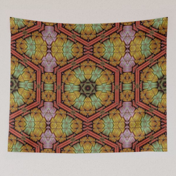 Item preview, colourful triangular kaleidoscopic floral pattern and macaroon design designed and sold by mister-john.