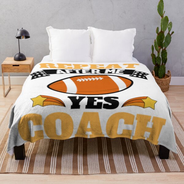 Item preview, Repeat After Me Yes Coach Football - Yellow Black - Funny Sports designed and sold by GymWearDepot.
