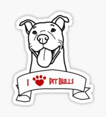 I Love Pit Bulls logo Sticker