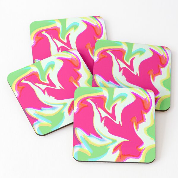 Item preview, Hot Pink, Green, White and Yellow Marble Pattern Design designed and sold by theprintedclub.