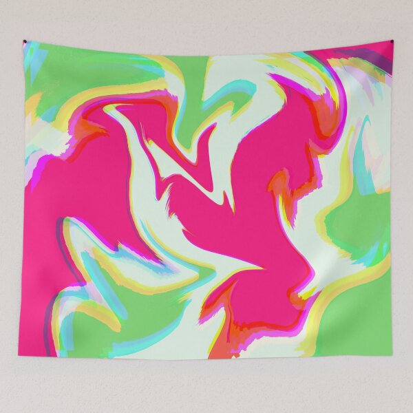 Item preview, Hot Pink, Green, White and Yellow Marble Pattern Design designed and sold by theprintedclub.