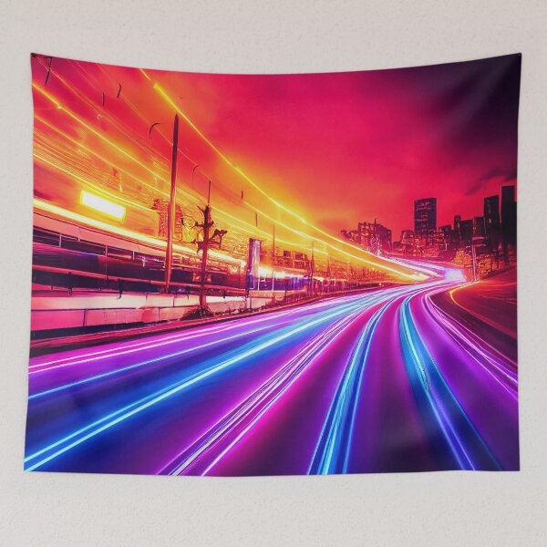 Item preview, Futuristic Neon Purple Cyber Super Charged High Speed Highway designed and sold by Stanley de Wekker.
