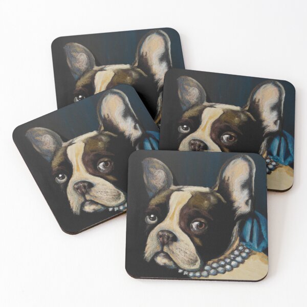 Item preview, "A French Bulldog with a pearl earring" by Johannes Vermeer designed and sold by nanlos.