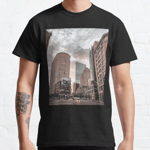 Boston Baseball Shirt Boston MA Cityscape BOS Skyline T-Shirt