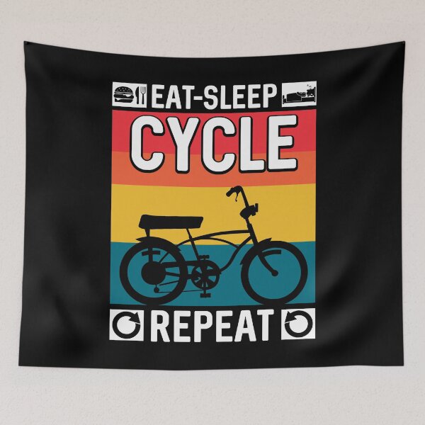Item preview, Retro Vintage Eat Sleep Cycle Repeat Bike Ride Trainer Cycling designed and sold by BELASKRI STORE.