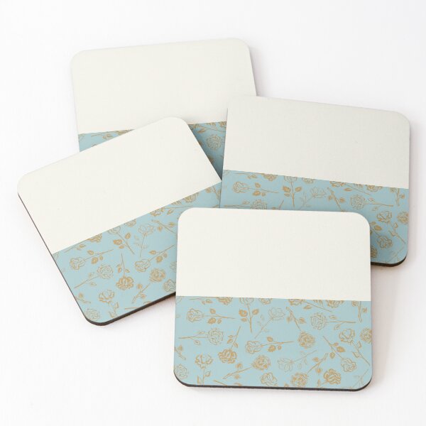 Item preview, Gold Roses on Horizontal Cream and Slate Blue Split   designed and sold by HiddenPuppets.