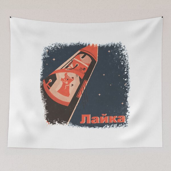 Item preview, Laika Space Dog en la nave espacial soviética Sputnik Classic designed and sold by capecakatsx.