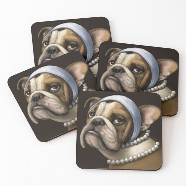 Item preview, "A Bulldog with a pearl earring" by Johannes Vermeer designed and sold by nanlos.