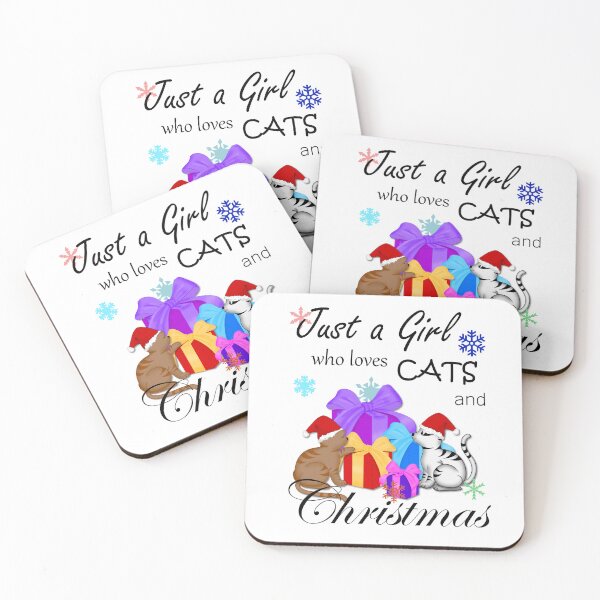 Item preview, Just a Girls who loves Cats and Christmas designed and sold by ZanyPaintbrush.