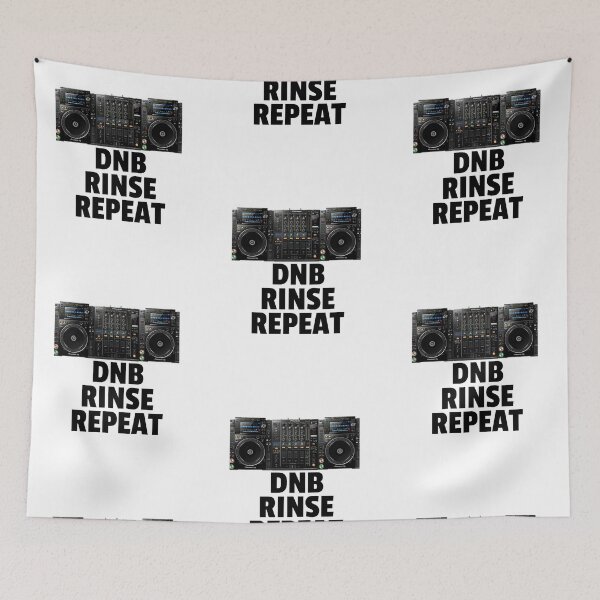 Item preview, DNB Rinse Repeat (black)  designed and sold by Discothreadz.