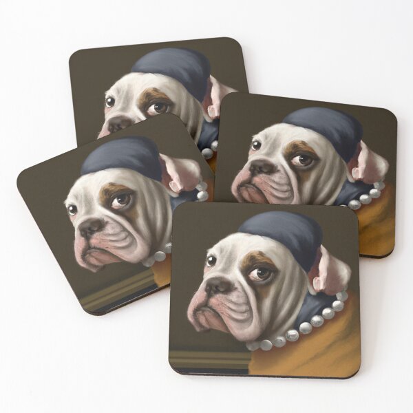 Item preview, "A Bulldog with a pearl earring" by Johannes Vermeer designed and sold by nanlos.