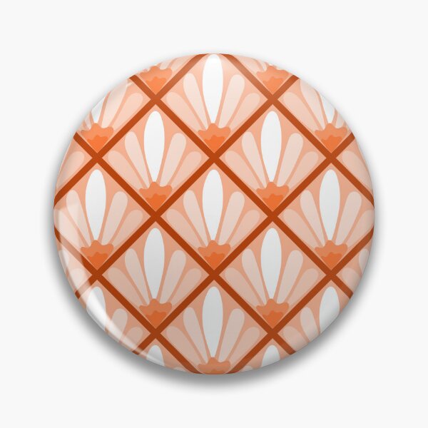 Item preview, coral peach salmon orange pink abstract floral art deco designed and sold by RevolutionizZed.