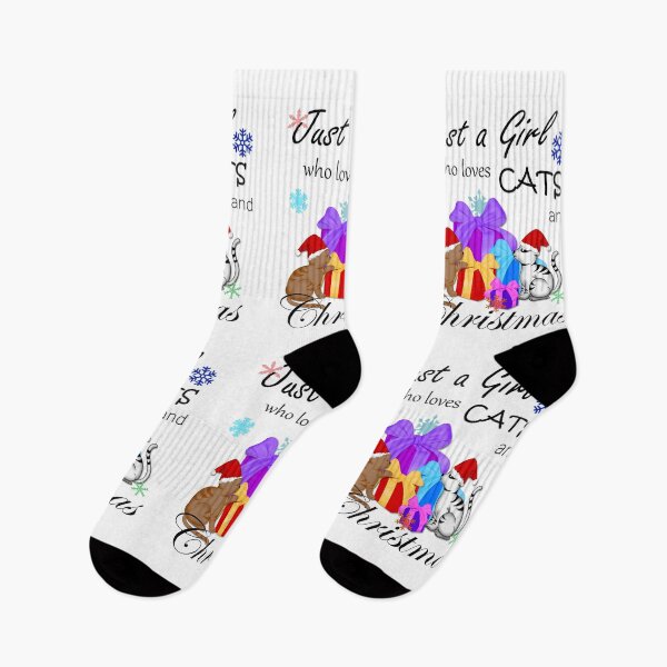 Item preview, Just a Girls who loves Cats and Christmas designed and sold by ZanyPaintbrush.