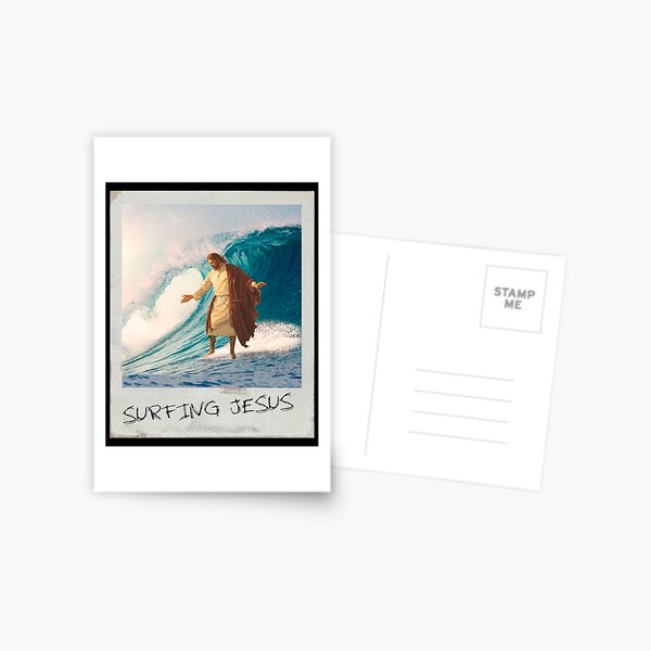 Surfing Jesus Postcard