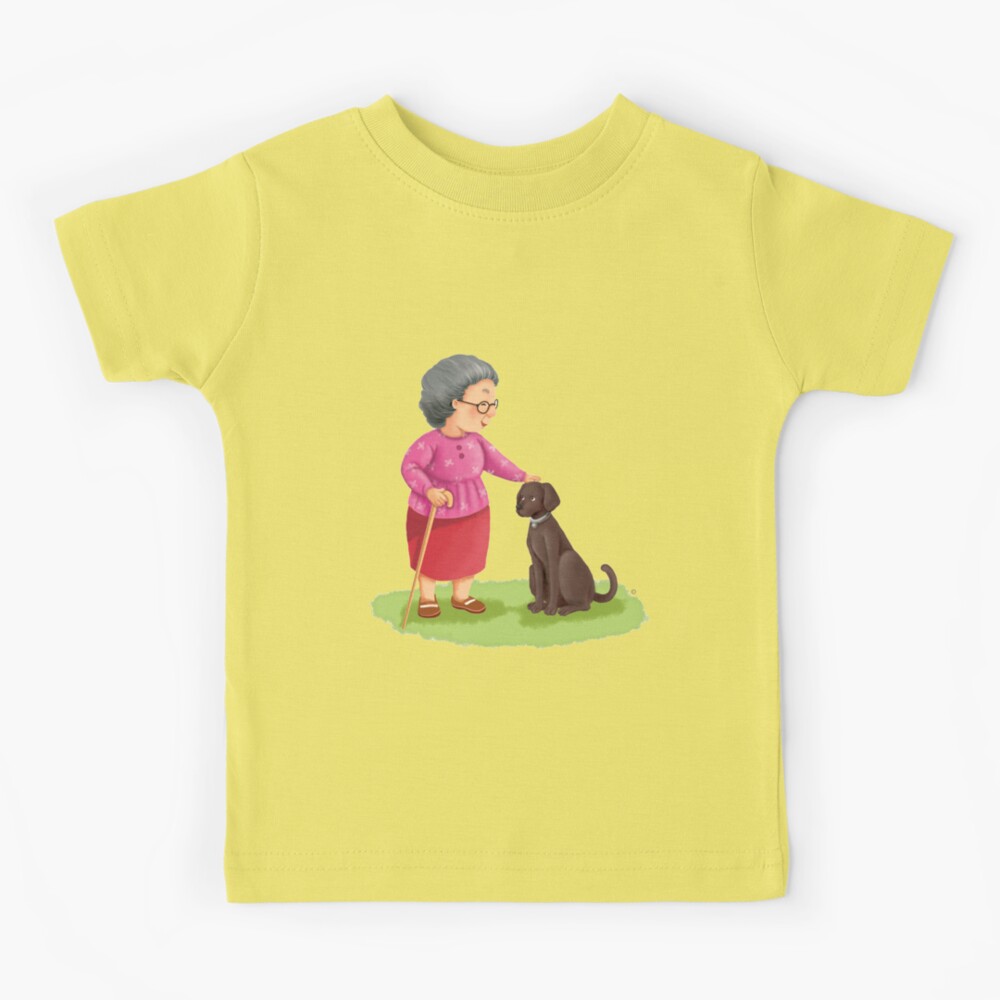 Grandma and Her Chocolate Labrador Kids T-Shirt