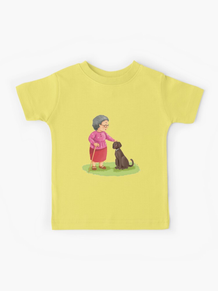 Thumbnail 1 of 2, Kids T-Shirt, Grandma and Her Chocolate Labrador designed and sold by MintedProse.