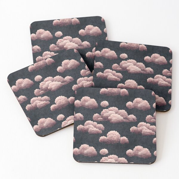 Item preview, 3D Fantasy Embroidered Clouds in the Sky on in grey and pink tones designed and sold by yennyz.