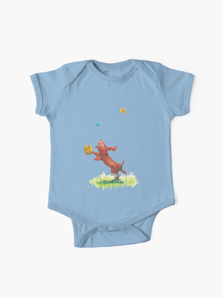 Thumbnail 1 of 2, Baby One-Piece, A Dachshund’s Wish designed and sold by Minted Prose.