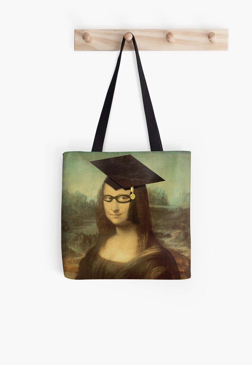 Mona Lisa Graduate With Glasses Tote Bag By Gravityx9