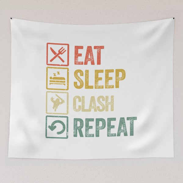 Item preview, Funny eat sleep clash repeat retro vintage  designed and sold by NoahGalea.