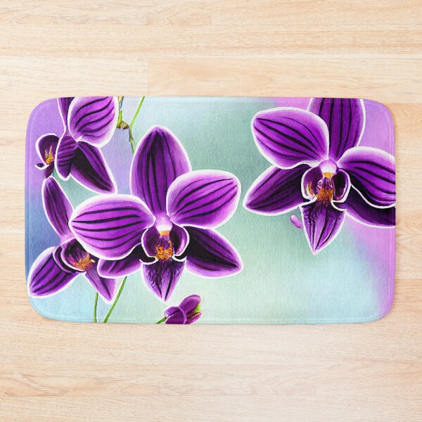 Item preview, Intensely Colored Purple and White Orchids on a Lilac Background and a Blue Sky designed and sold by CGSGraphics.