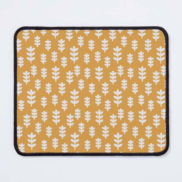 Item preview,  Minimal Style White Leaf Plant Pattern on Yellow Background designed and sold by wenjunior.