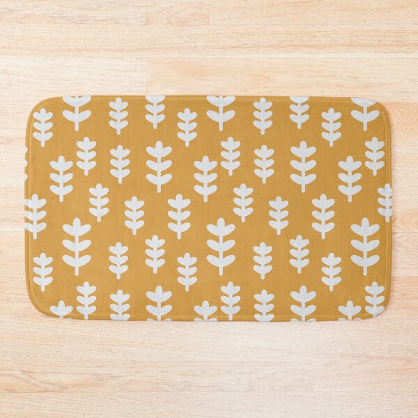 Item preview,  Minimal Style White Leaf Plant Pattern on Yellow Background designed and sold by wenjunior.