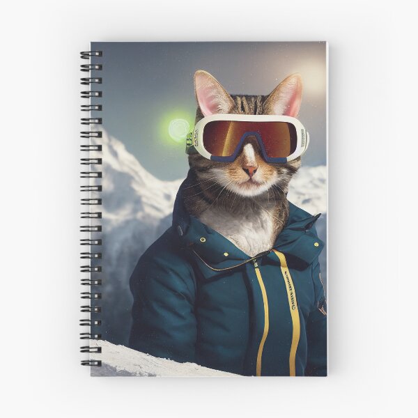 Item preview, Humanoid cat wearing ski outfit with ski glasses designed and sold by Schmeker.