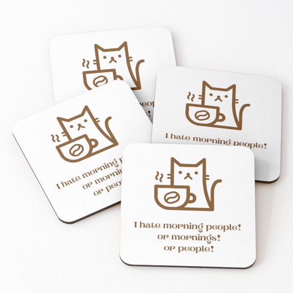 Aperçu de l'œuvre Je déteste les gens du matin ou du matin ou les gens du café chat en colère créée et vendue par noha alzohbi.