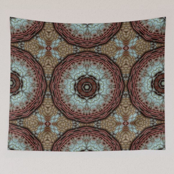 Item preview, turquoise stained-glass kaleidoscopic celtic pattern and macaroon design designed and sold by mister-john.