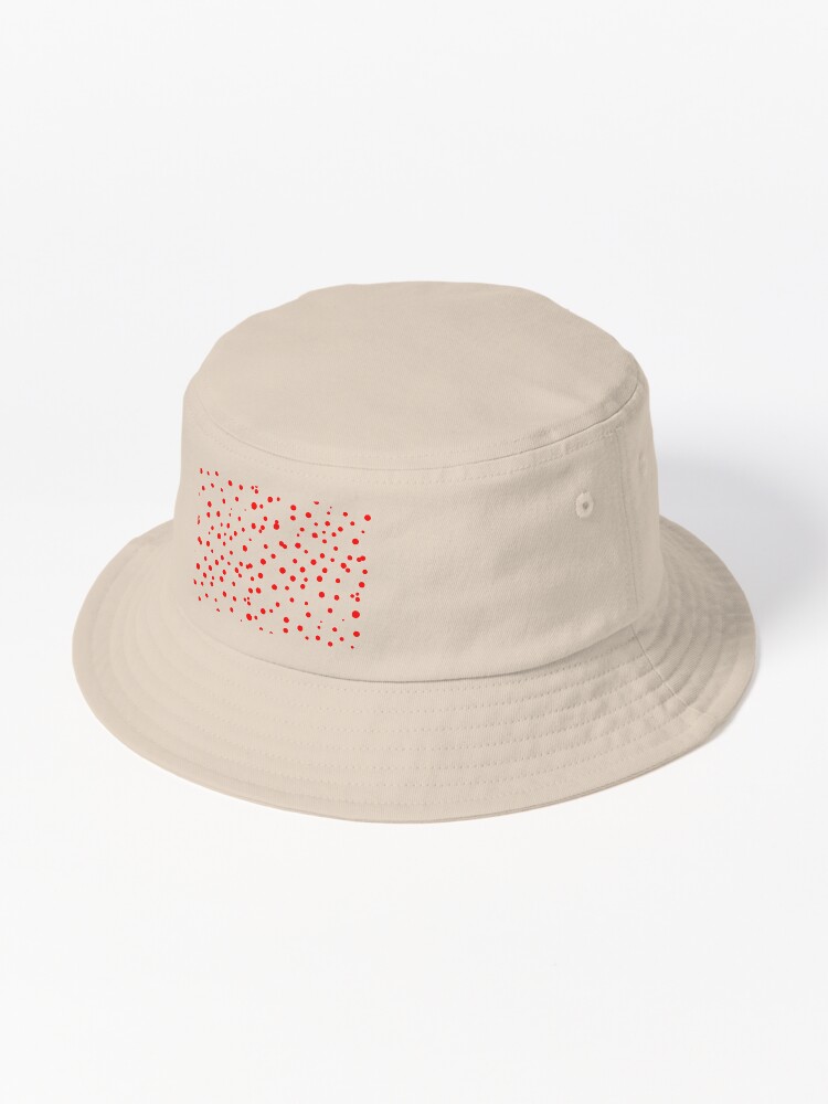 Red Polka Dot Jersey  Pattern Flat Top Breathable Bucket Hats