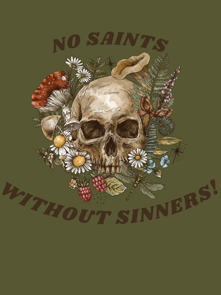 No Saints, Without Sinners, Floral Skull Essential T-Shirt for