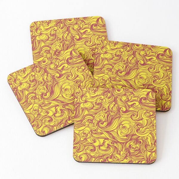 Item preview, Yellow Red Seamless Wind Wave Pattern Design designed and sold by Summer-Winter.