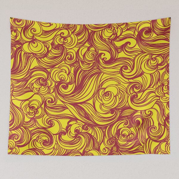 Item preview, Yellow Red Seamless Wind Wave Pattern Design designed and sold by Summer-Winter.