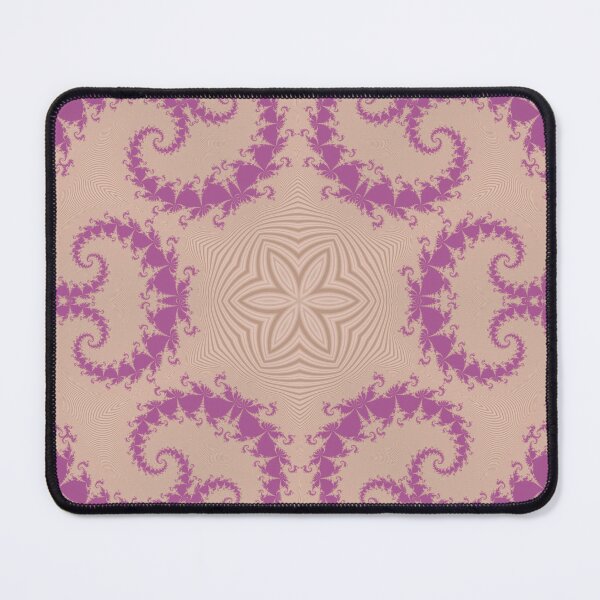 Item preview, hexagonal kaleidoscopic design with fractals in the PINK designed and sold by mister-john.