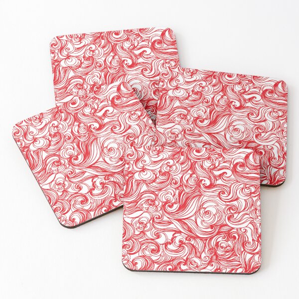 Item preview, Red White Seamless Wind Wave Pattern Design designed and sold by Summer-Winter.