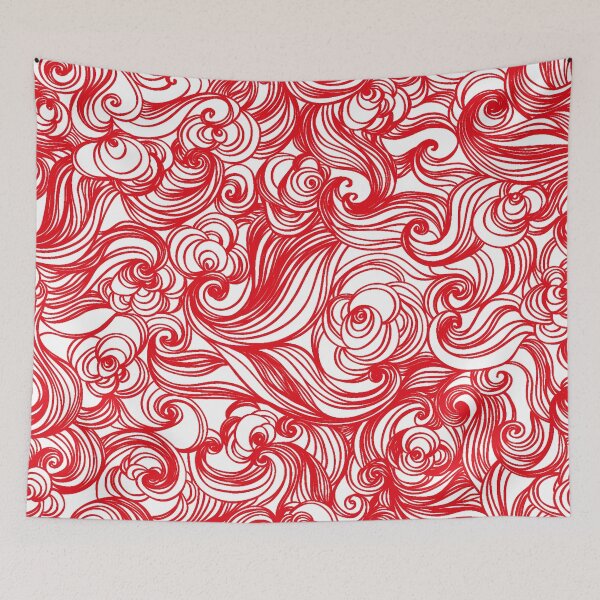 Item preview, Red White Seamless Wind Wave Pattern Design designed and sold by Summer-Winter.
