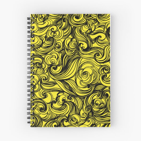 Item preview, Yellow Black Seamless Wind Wave Pattern Design designed and sold by Summer-Winter.