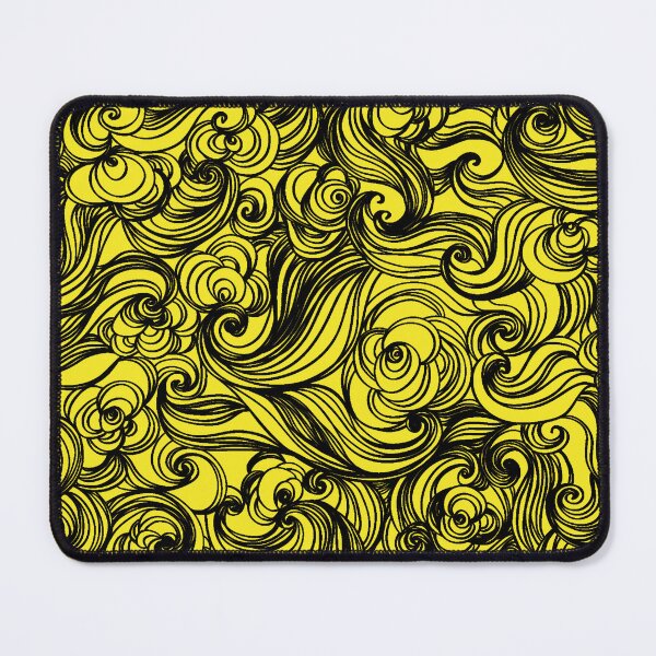 Item preview, Yellow Black Seamless Wind Wave Pattern Design designed and sold by Summer-Winter.
