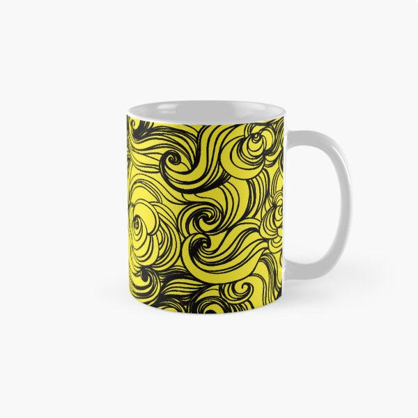 Item preview, Yellow Black Seamless Wind Wave Pattern Design designed and sold by Summer-Winter.