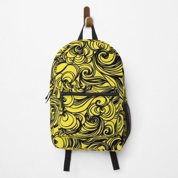 Item preview, Yellow Black Seamless Wind Wave Pattern Design designed and sold by Summer-Winter.