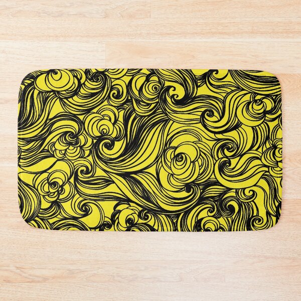 Item preview, Yellow Black Seamless Wind Wave Pattern Design designed and sold by Summer-Winter.