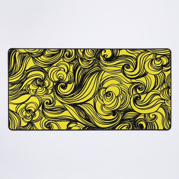 Item preview, Yellow Black Seamless Wind Wave Pattern Design designed and sold by Summer-Winter.